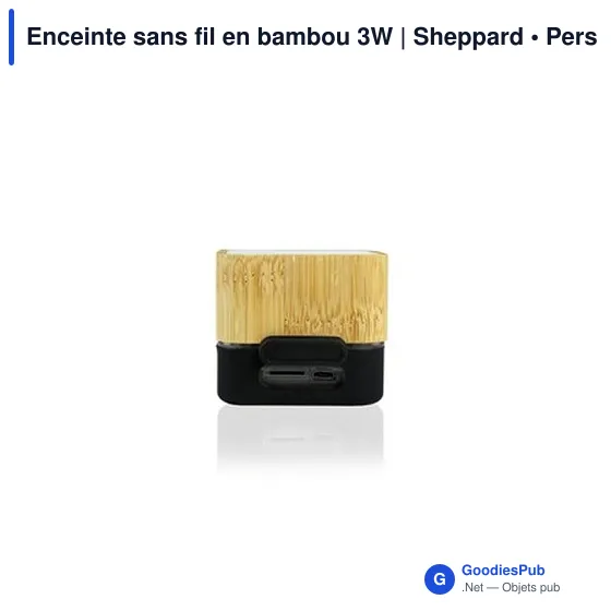 Enceinte sans fil personnalisable en bambou 3W avec logo | Sheppard - Image 9