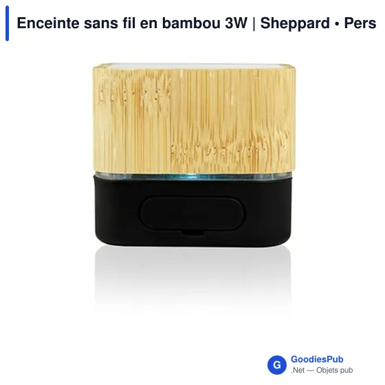 Enceinte sans fil personnalisable en bambou 3W avec logo | Sheppard - Image 10