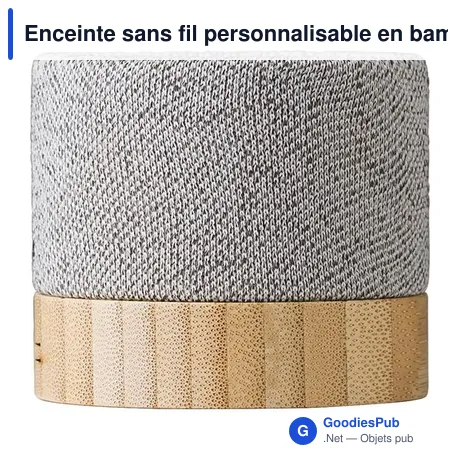 Enceinte sans fil personnalisable en bambou avec logo - Cory