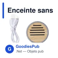 Enceinte sans fil personnalisable en bambou avec logo - Cory - Miniature 4