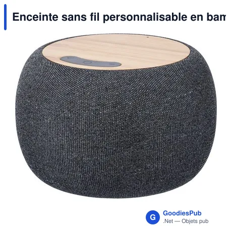 Enceinte sans fil personnalisable en bambou et ABS - Lyleavec logo