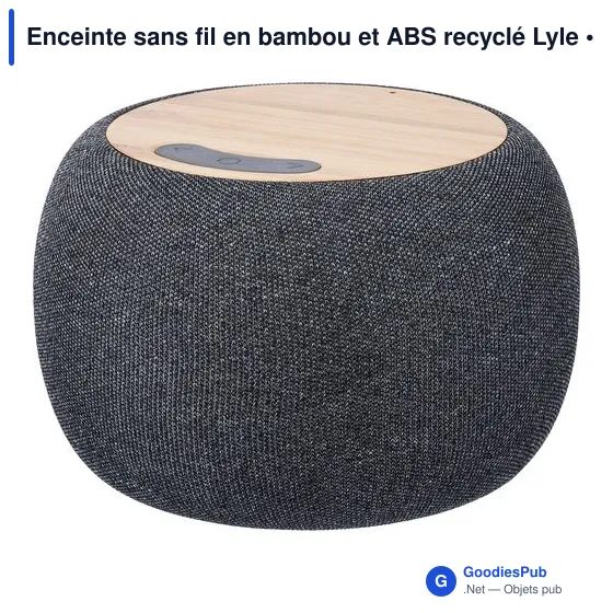 Enceinte sans fil personnalisable en bambou et ABS - Lyleavec logo - Image 1