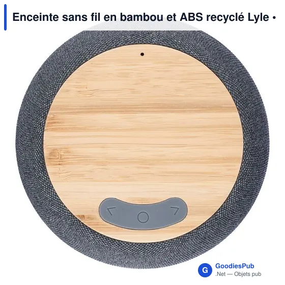 Enceinte sans fil personnalisable en bambou et ABS - Lyleavec logo - Image 2