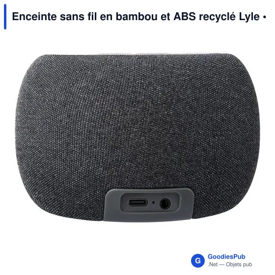 Enceinte sans fil personnalisable en bambou et ABS - Lyleavec logo - Image 3