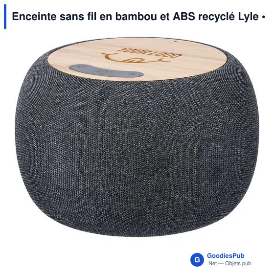 Enceinte sans fil personnalisable en bambou et ABS - Lyleavec logo - Image 4