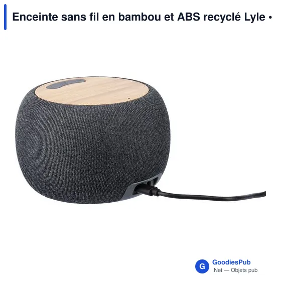 Enceinte sans fil personnalisable en bambou et ABS - Lyleavec logo - Image 7