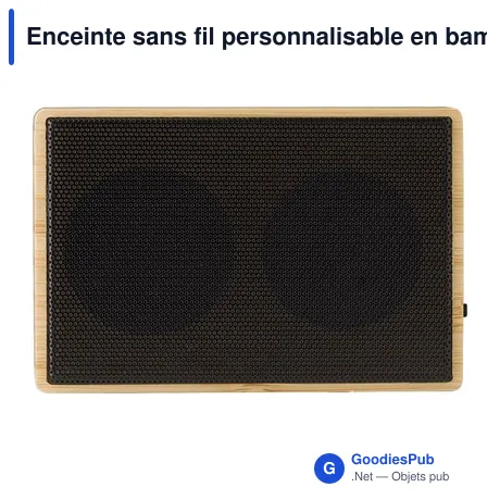 Enceinte sans fil personnalisable en bambou avec logo - Fox
