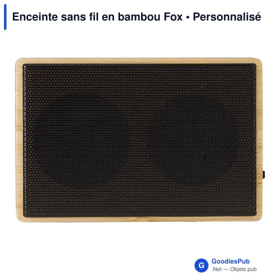 Enceinte sans fil personnalisable en bambou avec logo - Fox - Image 1