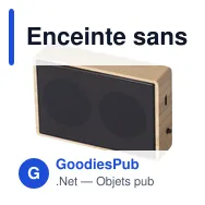 Enceinte sans fil personnalisable en bambou avec logo - Fox - Miniature 2
