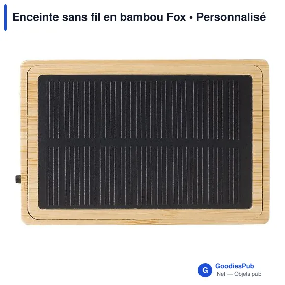 Enceinte sans fil personnalisable en bambou avec logo - Fox - Image 3