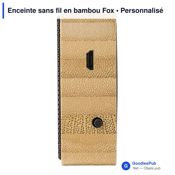 Enceinte sans fil personnalisable en bambou avec logo - Fox - Image 5