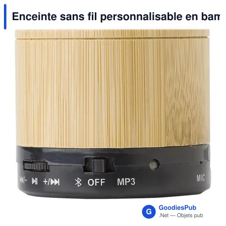 Enceinte sans fil personnalisable en bambou avec logo - Rosalinda