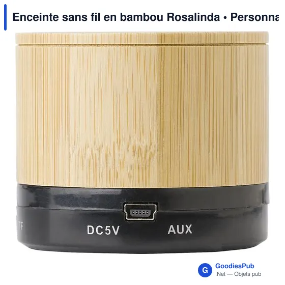 Enceinte sans fil personnalisable en bambou avec logo - Rosalinda - Image 3