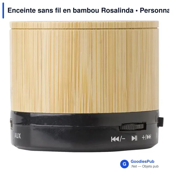 Enceinte sans fil personnalisable en bambou avec logo - Rosalinda - Image 5