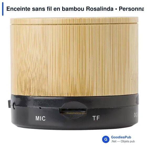 Enceinte sans fil personnalisable en bambou avec logo - Rosalinda - Image 6