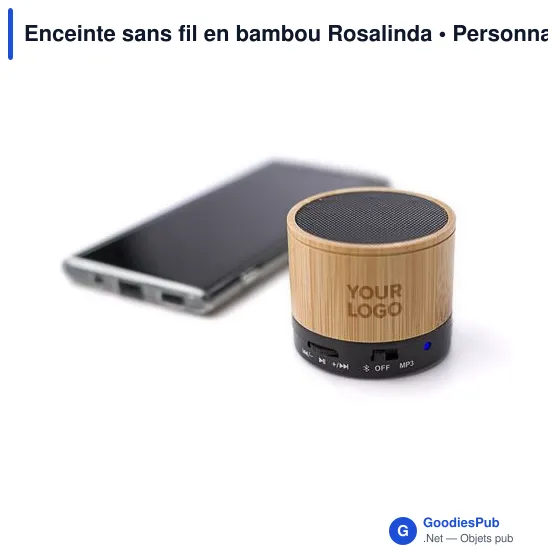 Enceinte sans fil personnalisable en bambou avec logo - Rosalinda - Image 9