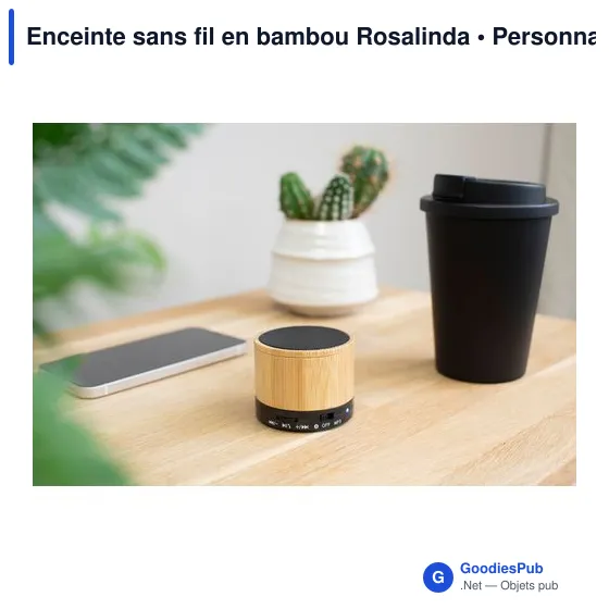Enceinte sans fil personnalisable en bambou avec logo - Rosalinda - Image 10