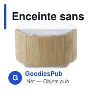 Enceinte sans fil personnalisable en bambou avec logo - Sharon - Miniature 1
