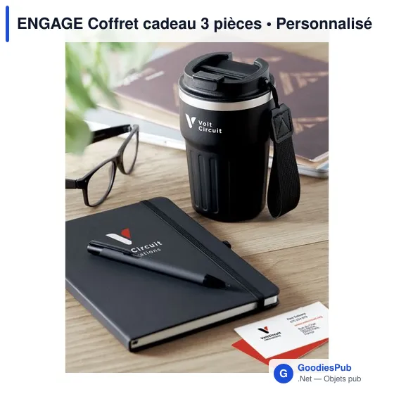Coffret cadeau 3 pièces personnalisable avec logo - ENGAGE - Image 6