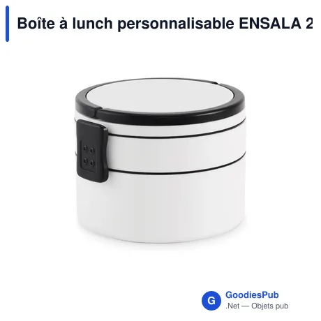 Boîte à lunch personnalisable ENSALA 2 niveaux avec logo