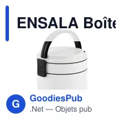 Boîte à lunch personnalisable ENSALA 2 niveaux avec logo - Miniature 2
