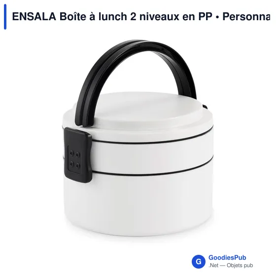 Boîte à lunch personnalisable ENSALA 2 niveaux avec logo - Image 2