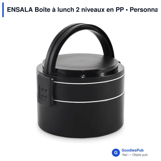 Boîte à lunch personnalisable ENSALA 2 niveaux avec logo - Image 12