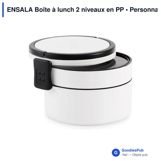 Boîte à lunch personnalisable ENSALA 2 niveaux avec logo - Image 3