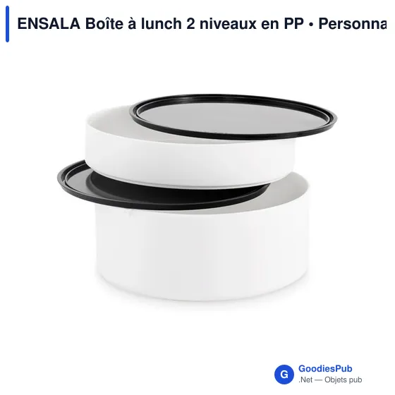 Boîte à lunch personnalisable ENSALA 2 niveaux avec logo - Image 4