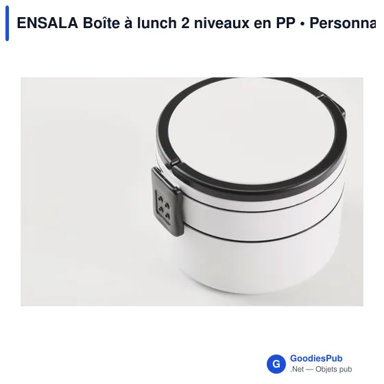Boîte à lunch personnalisable ENSALA 2 niveaux avec logo - Image 5