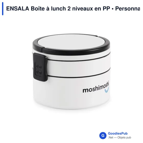 Boîte à lunch personnalisable ENSALA 2 niveaux avec logo - Image 6