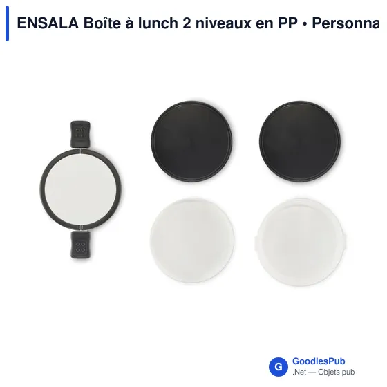 Boîte à lunch personnalisable ENSALA 2 niveaux avec logo - Image 7