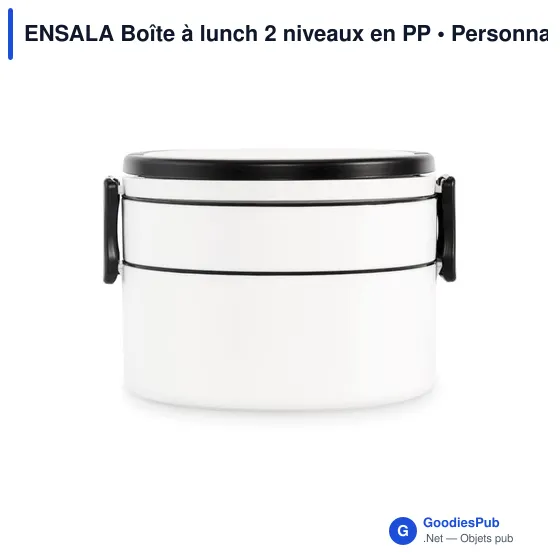Boîte à lunch personnalisable ENSALA 2 niveaux avec logo - Image 8