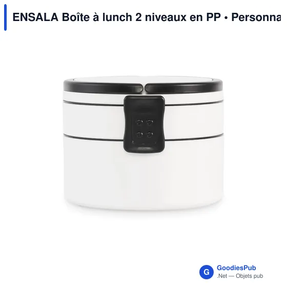 Boîte à lunch personnalisable ENSALA 2 niveaux avec logo - Image 9