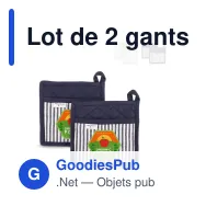 Lot de 2 gants de cuisine personnalisable en coton avec logo - Lord Nelson Victory - Miniature 1