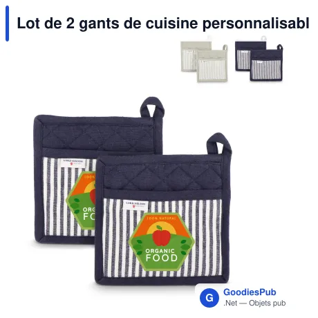 Lot de 2 gants de cuisine personnalisable en coton avec logo - Lord Nelson Victory