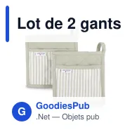Lot de 2 gants de cuisine personnalisable en coton avec logo - Lord Nelson Victory - Miniature 2