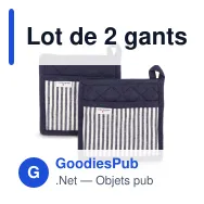 Lot de 2 gants de cuisine personnalisable en coton avec logo - Lord Nelson Victory - Miniature 3