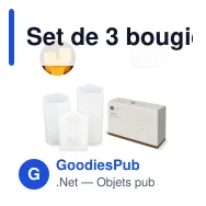 Set de 3 bougies LED personnalisables à piles, en cire avec logo - InSideOut Koselys - Miniature 1