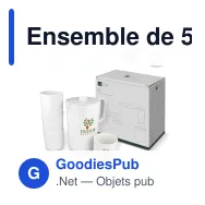 Ensemble de 5 verres personnalisables en PET recyclé avec logo - InSideOut Liv - Miniature 1
