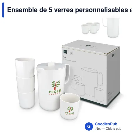 Ensemble de 5 verres personnalisables en PET recyclé avec logo - InSideOut Liv