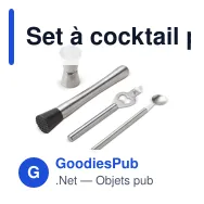Set à cocktail personnalisable en acier inoxydable avec logo - Argent - Miniature 2