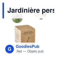 Jardinière personnalisable en bois de pin FSC avec logo - Lavande - Miniature 1