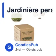 Jardinière personnalisable en bois de pin FSC avec logo - Micro-pousses - Miniature 1