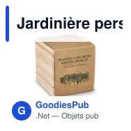 Jardinière personnalisable en bois de pin FSC avec logo - Micro-pousses - Miniature 2