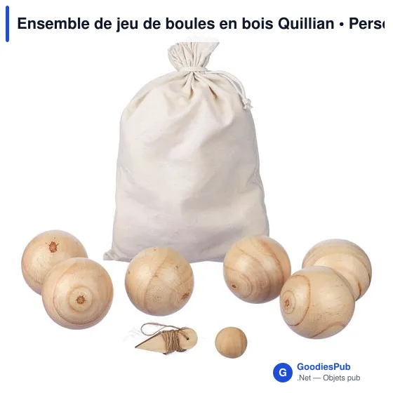 Ensemble de jeu de boules en bois personnalisable avec logo - Image 2