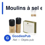 Moulins à sel et à poivre personnalisables en bois avec logo - InSideOut - Miniature 1
