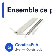 Ensemble de pailles réutilisables personnalisables avec logo - Monim - Miniature 1