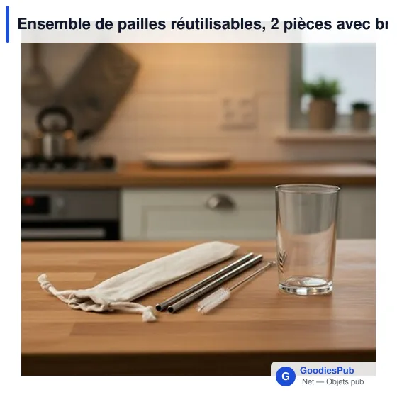 Ensemble de pailles réutilisables personnalisables avec logo - Monim - Image 2
