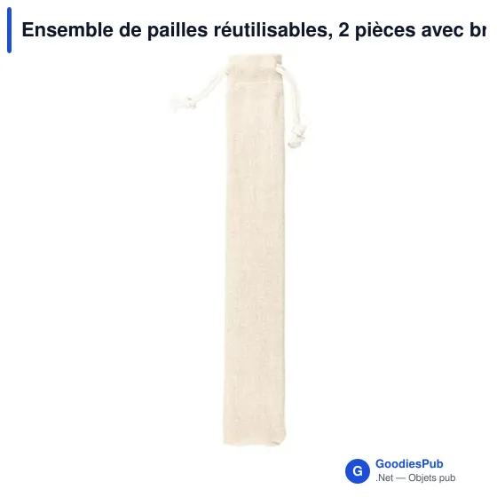 Ensemble de pailles réutilisables personnalisables avec logo - Monim - Image 4